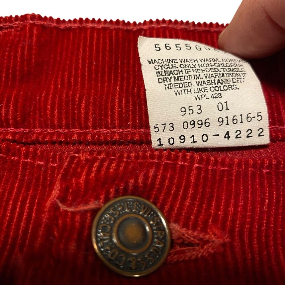 Vintage Women’s Levi’s 910 Corduroy Pants Jeans USA Made 11 Med 30x32 High Rise - Picture 7 of 10
